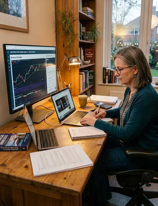 Student studying Wealth Within’s share trading courses.