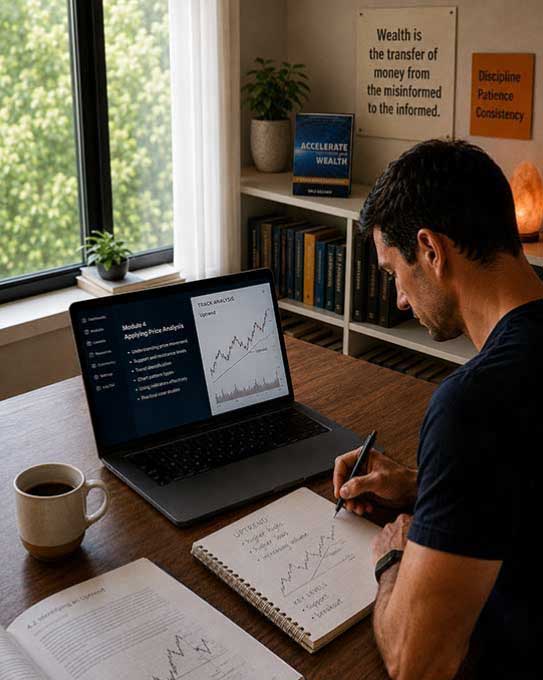 A student learning to trade with Wealth Within